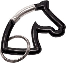 Breloczek-karabińczyk HR, końska głowa, czarny