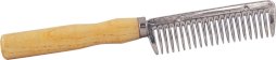 grzebień York metalowy z drewnianą rączką