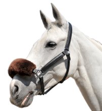 Nakładka z owczej wełny na nachrapnik lub część potyliczną, ciemny brązowy