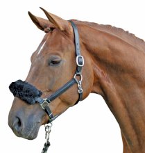 Nakładka z owczej wełny na nachrapnik lub część potyliczną, czarny