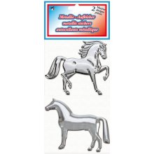 Naklejki HR metaliczne duże z końmi