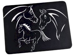 podkładka pod myszkę HR z mikrofibr z końmi, czarna