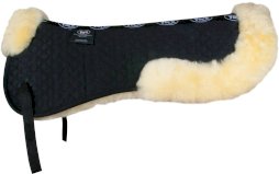 Podkładka York z futrem owczym, czarna z białym