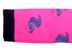 Podkol jeździeckie Microfibre, czarny/róż-neonowy, jednorożec fioletowy