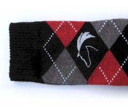 Podkolanówki jeździeckie, czarny/czerwony/szary