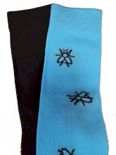 Podkolanówki jeździeckie Podkoniówki, wzór mucha, błękit/brąz