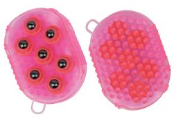 rękawica z kulkami do masażu koni, różowa