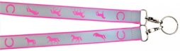Smycz do kluczy HR, odblaskowa Konie, różowa