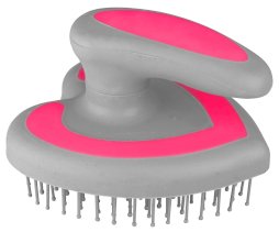 Szczotka York Heart do grzywy i ogona, szaro-rózowa