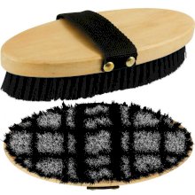 Szczotka do czyszczenia sierści koni Karo, czarno-szara