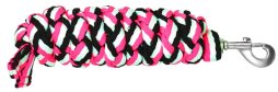 Uwiąz taśmowy z klasycznym karabinkiem. Pasuje do kantarów z serii York Fluo, różowy
