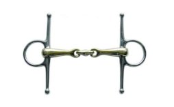 Podwójnie łamane wędzidło z wąsami, argentan, 16mm