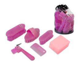 Zestaw do czyszczenia konia York Sweety, różowy