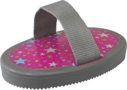 Zgrzebło do koni z serii Stars, różowo-szare