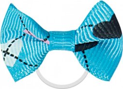 Kokardki do grzywy York w kratkę niebieskie