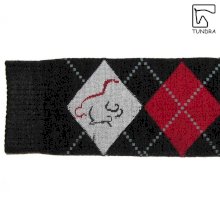 Podkolanówki jeździeckie z wełną merynosów, szary/j.szary/czerwony