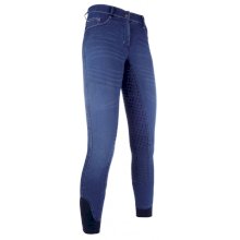 Bryczesy -Summer Denim Easy- lej 3/4 silikon HKM 11055. Kategoria: jeździec, bryczesy damskie i dziecięce, Denim wiosna lato 2018. Kolor niebieski jeansowy