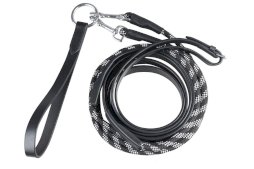 Czarna wodza START skórzana z linką, czarny, wodze pomocnicze