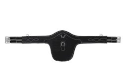 Popręg VSS skórzany START Belly z fartuchem, black/white