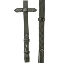 Wodze przeszywane gumą, HKM, czarny