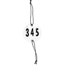 Numerki turniejowe 1 para, 3 cyfrowe, regulowane HKM, biały