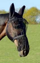 Maska przeciw owadom York z frędzlami na nos, czarny