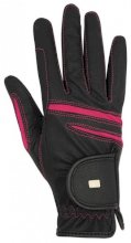 Rękawiczki jeździeckie HE Ascott czarno-różowe