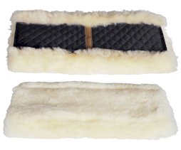 Tunel na popręg ujeżdżeniowy z naturalnego futra owczego, czarny