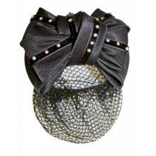 Siatka do włosów z diamencikami HKM, czarna