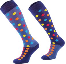 Skarpety jeździeckie Podkoniówki, kolorowe grochy