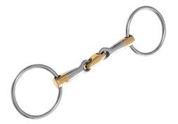 Wędzidło zwykłe podwójnie łamane, anatomiczny łącznik, mieszane metale