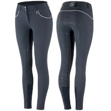 Bryczesy Horze Aubrey z wysokim stanem i pełnym lejem, granatowe