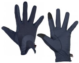 Rękawiczki na konie HKM Grip Mesh, granatowe