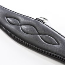 Popręg skórzany Kavalkade z gumami czarny