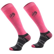 Cienkie podkolanówki jeździeckie, różowy melanż