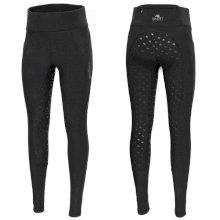 Legginsy jeździeckie na zimę Start Knowsley FullGrip, z kieszenią na telefon, czarne