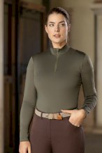 Koszulka techniczna do jazdy konnej HKM Summer Milano, oliwka