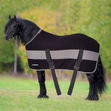 Derka polarowa z odpinanymi pasami Horsenjoy Jasmine, czarno-szara