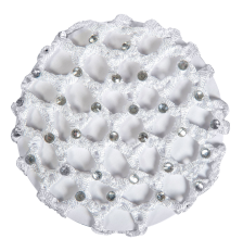 Siatka na włosy z syntetycznymi diamencikami HKM, biały