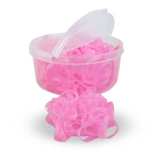 Gumki York do grzywy silikonowe w pudełku, różowe