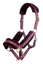 Kantar HKM Rosegold z futerkiem, bordowy