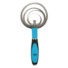 Zgrzebło metalowe York Modern, czarno-niebieskie