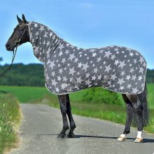 Derka polarowa z kapturem York Stars, szara w gwiazdki