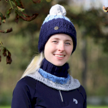 Dziecięca czapka z kominem Horsenjoy Kaja, niebieska