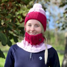 Dziecięca czapka z kominem Horsenjoy  Kaja, różowa