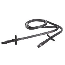 Wodze skórzane ze stoperami Start Hidden Stops Grip, czarne