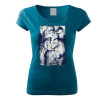 Koszulka damska do jazdy konnej Franz Marc, petrol