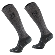 Cienkie podkolanówki jeździeckie na lato, z mikrofibry, szary melanż