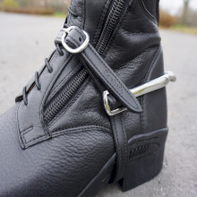 Paski do ostróg Kavalkade, skórzane, czarne