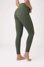 Kompresyjne legginsy jeździeckie Horze Gillian, khaki green